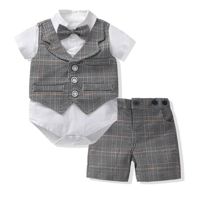 Traje Formal para Bebé Niño con Chaleco, Shorts y Pajarita - Image 4