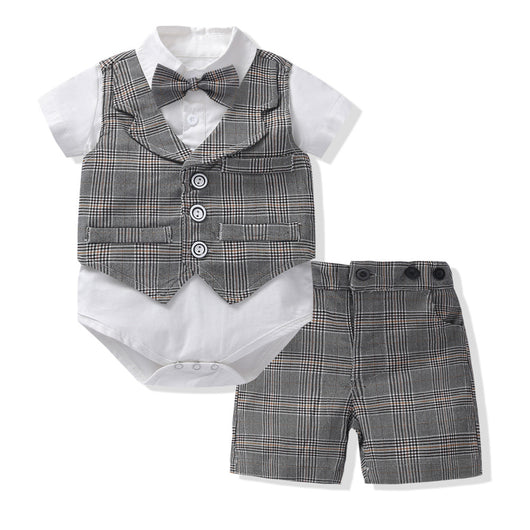Traje Formal para Bebé Niño con Chaleco, Shorts y Pajarita - Image 4