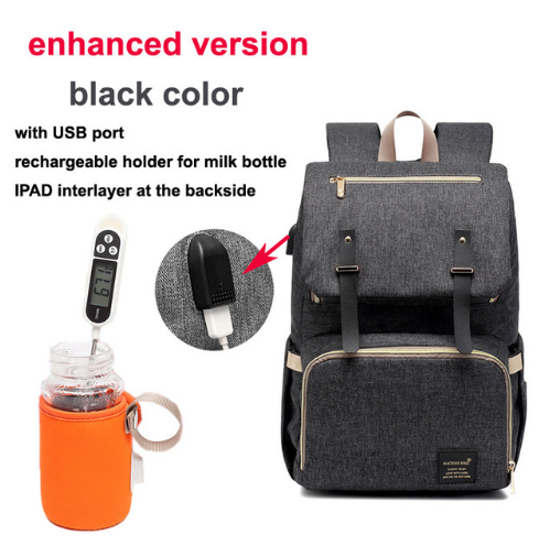 Mochila Maternal Térmica Impermeable con Carga USB y Calentador de Biberones - Image 24