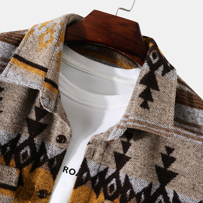 Chaqueta Estampada de Manga Larga con Solapa para Hombre - Image 11