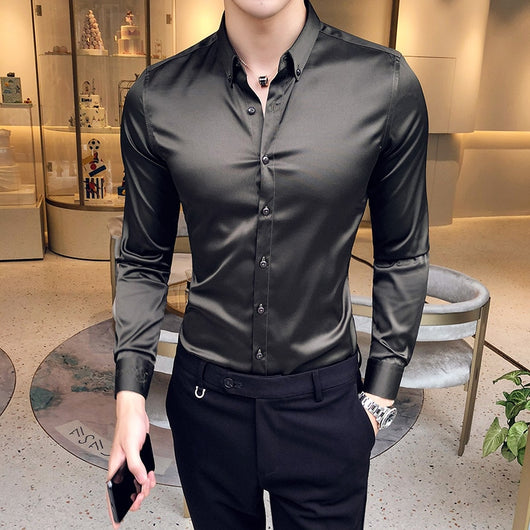 Camisa Casual Británica de Manga Larga para Hombre - Image 6