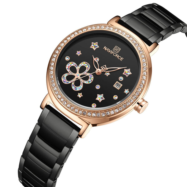 Reloj de Pulsera Floral Acero Inoxidable para Mujer