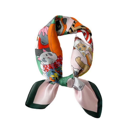 Pañuelo de Seda Estampado Primavera Verano con Diseños Adorables - Image 8
