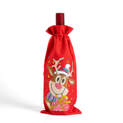 Bolsa para Vino con Pintura de Diamantes Navideña Europeo-Americana - Image 20