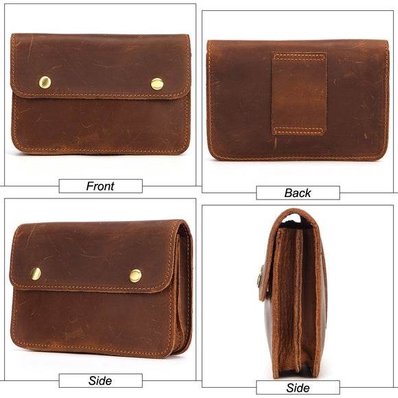 Cinturón Bolsa Multifuncional de Cuero Genuino para Caballo