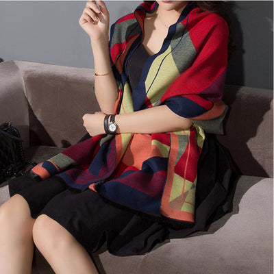 Bufanda de Cachemira Jacquard Reversible para Mujer - Image 24