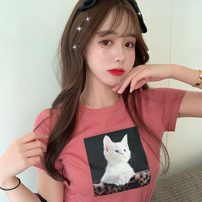 Playera Retro con Estampado de Gato - Image 3