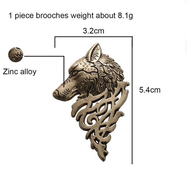 Broche Vintage Punk Lobo para Hombre - Pin de Solapa Elegante para Traje y Camisa