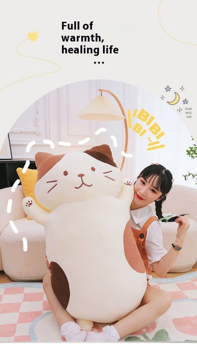 Peluche Gato de Queso Gigante - Almohada Suave para Dormir - Image 24