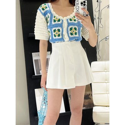 Shorts Palazzo de Cintura Alta con Pliegues para Mujer - Image 8