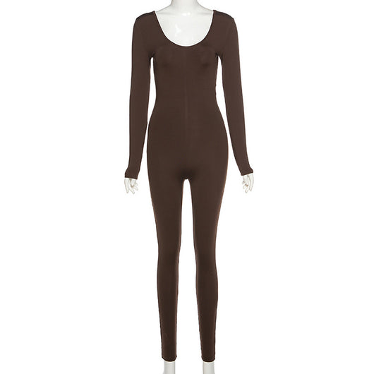 Enterizo Deportivo Ajustado de Cuello Bajo y Cintura Alta para Yoga y Fitness - Image 20
