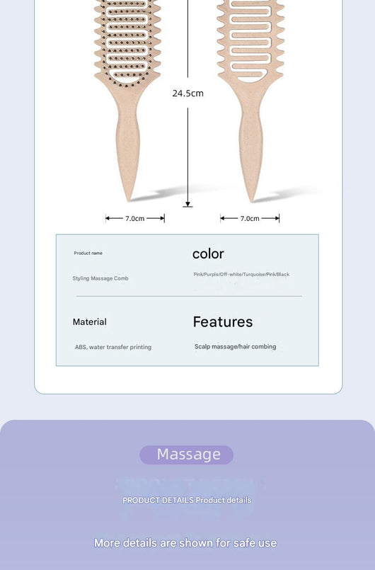 Peine Rizador Definidor de Rizos para Cabello Húmedo y Seco con Masaje Hueco - Image 11