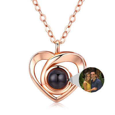 Collar Corazón de Plata S925 con Proyección de Foto Romántica - Image 2