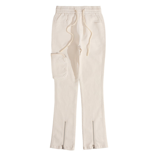 Pantalones Casuales con Cintura Elástica y Cortes Laterales - Estilo Street Trend