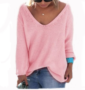 Suéter Suelto de Cuello en V y Manga Larga para Otoño e Invierno - Image 25