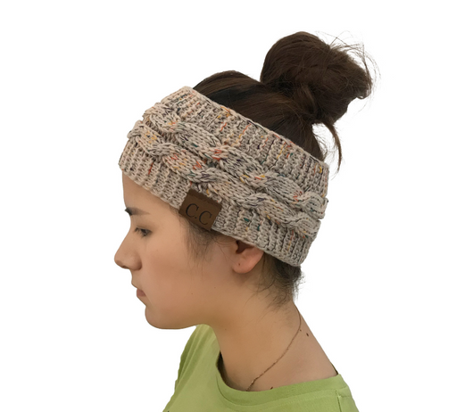 Gorro Tejido Invierno para Mujer con Agujero para Coleta - Beanie Cálido de Punto Trenzado
