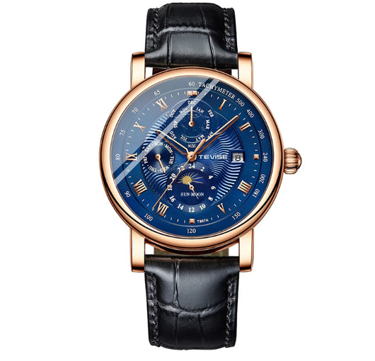 Reloj Mecánico de Lujo con Tourbillon, Fase Lunar y Diseño Cielo Estrellado Resistente al Agua - Image 15
