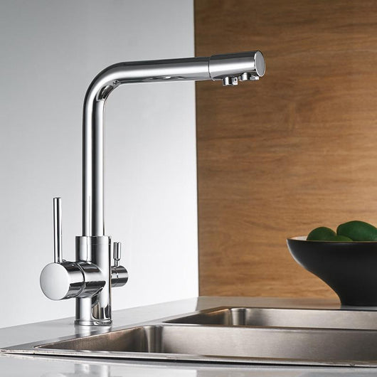Grifo Giratorio de Cobre para Lavaplatos con Control de Agua Fría y Caliente