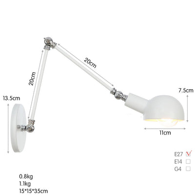Lámpara de Pared Industrial de Hierro Forjado con Brazo Extensible para Restaurante y Bar - Image 11
