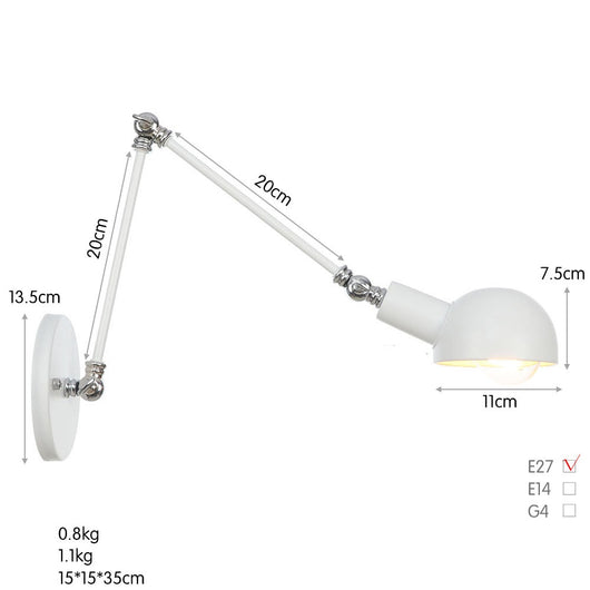 Lámpara de Pared Industrial de Hierro Forjado con Brazo Extensible para Restaurante y Bar - Image 11