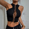 Top Corto Ajustado con Tirantes para Mujer