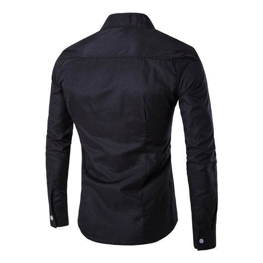 Camisa de Manga Larga con Cuello Diagonal - Image 3