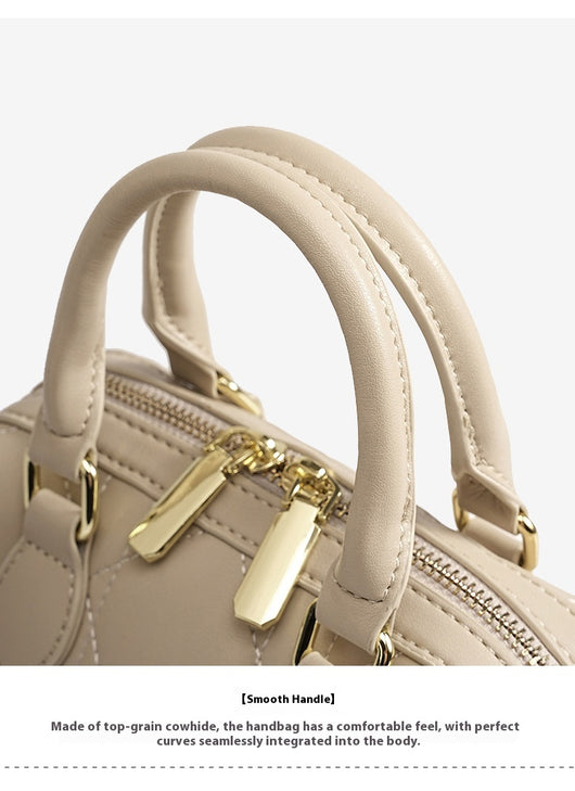 Bolso Mensajero Boston de Cuero Genuino con Diseño Rombo - Image 18