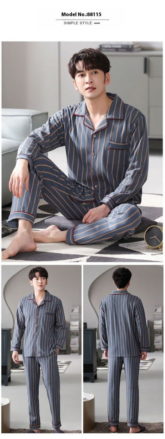 Pijama Hombre Algodón Ligero - Conjunto Cómodo para Casa Otoño Invierno - Image 31