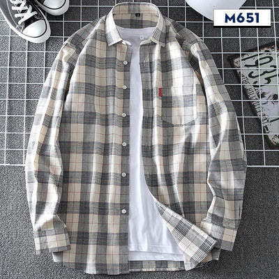 Camisa de Cuadros Casual Delgada para Hombre Primavera-Otoño - Image 13