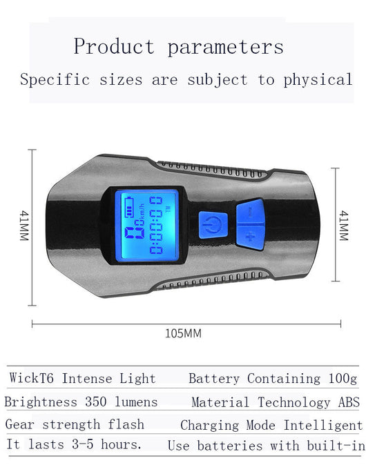 Luz Frontal para Bicicleta USB con Altavoz y Velocímetro - Image 39