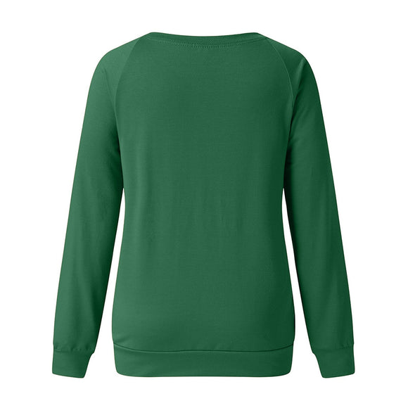 Sudadera Estampado Montañas Otoño Cómoda Suelta Mujer Cuello Redondo