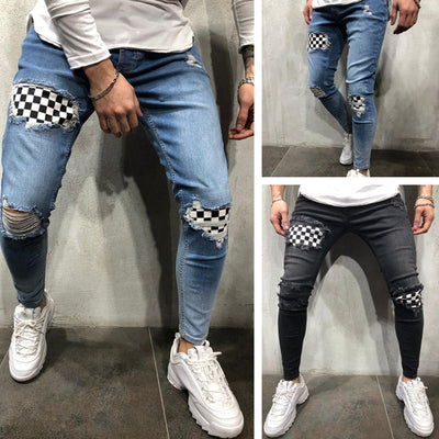 Pantalones Slim Fit Rotos Estilo Hip-Hop Europeo y Americano