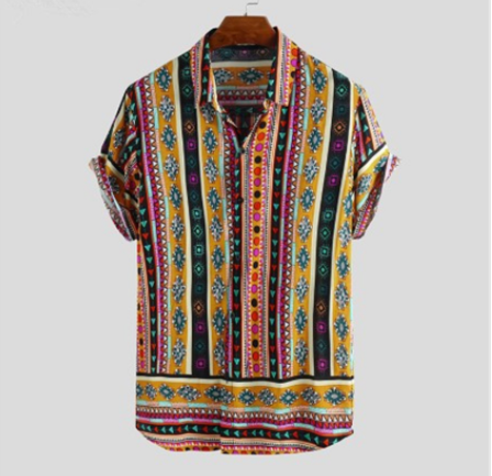 Camisa de Rayas para Hombre de Manga Corta