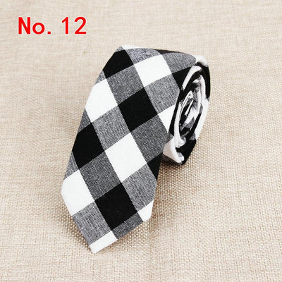 Corbata de Algodón a Cuadros para Hombre - Image 36