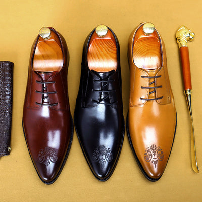 Zapatos de Cuero Ejecutivo con Punta Tallada - Elegancia Profesional
