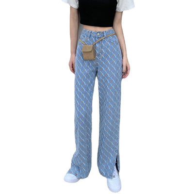 Pantalones Jeans Retro Hong Kong Talle Alto Pierna Ancha Mujer - Image 5