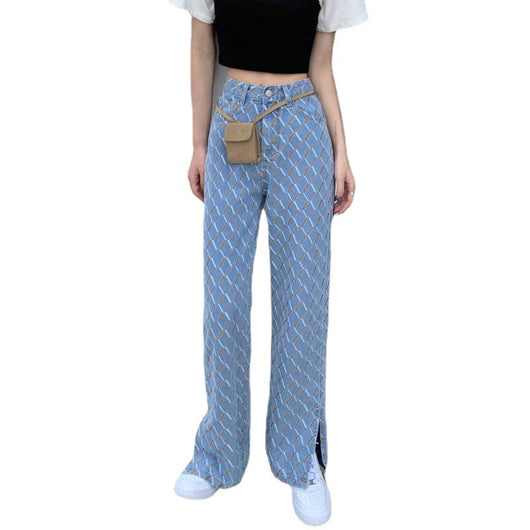 Pantalones Jeans Retro Hong Kong Talle Alto Pierna Ancha Mujer - Image 5