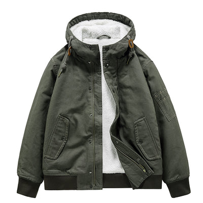 Abrigo de Algodón Cálido para Hombre con Cuello de Piel - Image 3