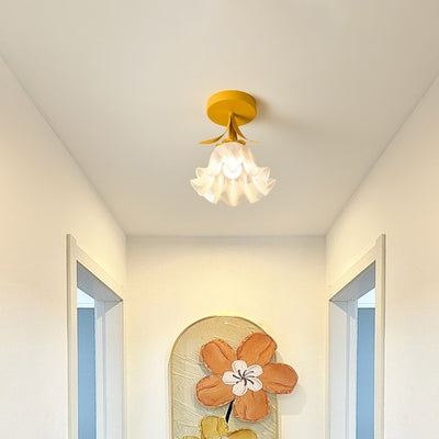 Lámpara LED Decorativa Pasillo Flor Linglan Crema - Image 4