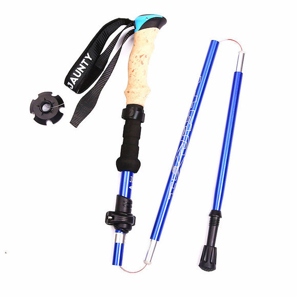 Bastón de Trekking Telescópico Plegable de 5 Secciones - Mango EVA Ergonómico