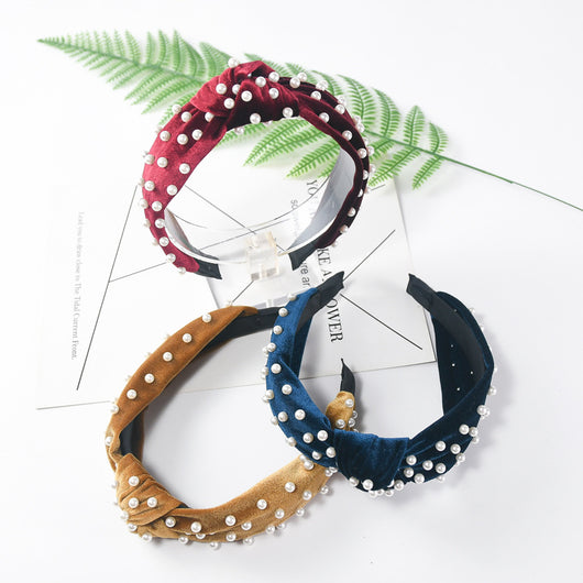 Diadema de Terciopelo Perla con Nudo Decorativo - Image 6