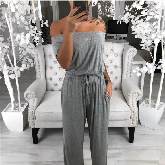 Jumpsuit Ajustado de Manga Corta con Detalle de Costura