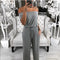 Jumpsuit Ajustado de Manga Corta con Detalle de Costura