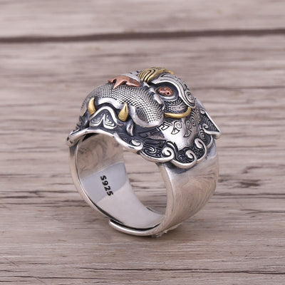 Anillo de Plata 925 con Animal Mitológico Salvaje - Image 4