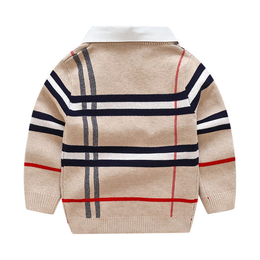 Suéter Jacquard a Cuadros para Niños - Image 2