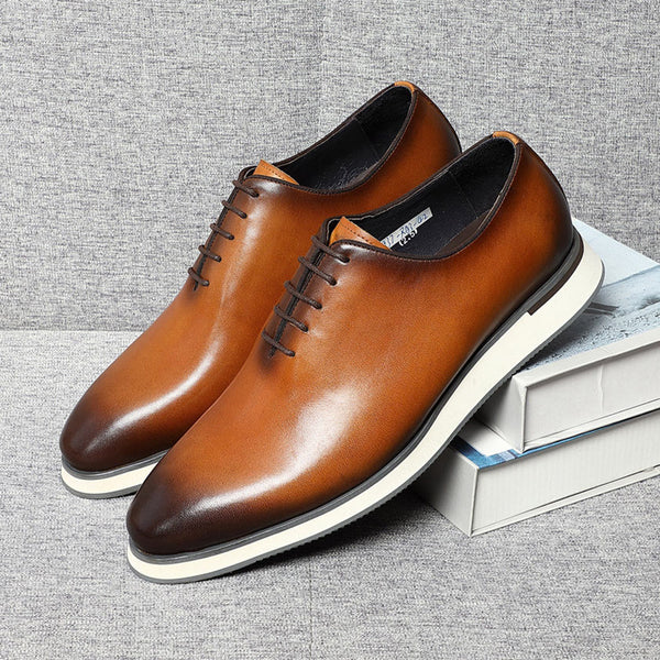 Zapatos Oxford de Cuero Genuino Fabricados a Mano - Elegancia Profesional para Hombres