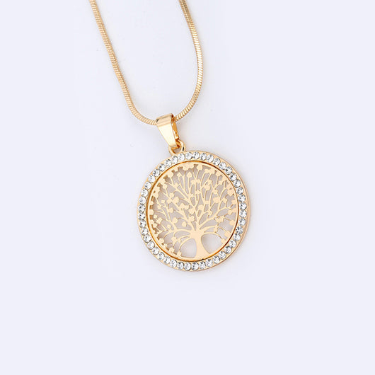 Collar Árbol de la Vida Cadena Larga Cristal Colgante Suéter - Image 6