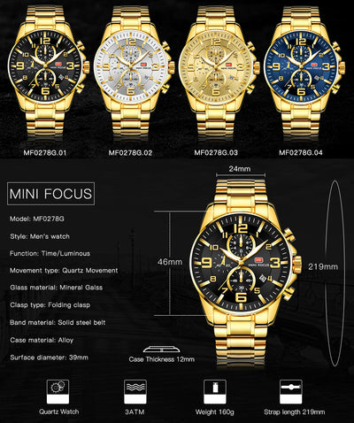 Reloj de Acero Inoxidable Luminoso Resistente al Agua para Hombre - Image 5