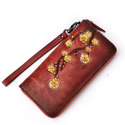 Billetera de Cuero Grabado con Múltiples Compartimentos para Tarjetas - Bolso de Mano para Mujer - Image 4