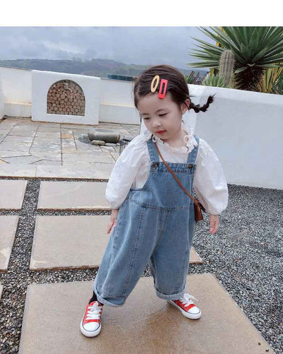 Pantalones Denim Infantiles con Tirantes para Otoño - Image 29